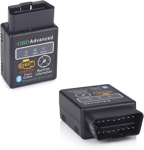 Erisin OBD2 Diagnosegerät OBD2 Bluetooth Adapter Auto Diagnose-Scanner Tool Auto Fehlerprüfwerkzeug Motorsystem Diagnosewerkzeug für Android Gerät Schwarz