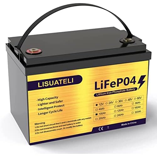 12V 100Ah LiFePO4 Battery, 100Ah Lithium Battery with 100A BMS,5000 Cycles 12V Lithium Batteries, Perfect for RV, Solar, Marine, Home Energy Storage,Run in Series or Parallel