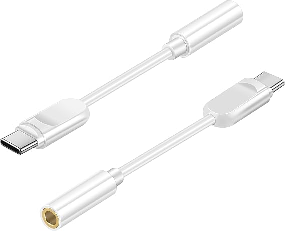 USB-C to 3.5mm Headphone Adapter for iPhone 15 - USB C to Aux Audio Dongle Cable 2 Pack Compatible with iPhone 15 Plus/15 Pro/15 Pro Max, iPad, Samsung Galaxy S23/S22/S21