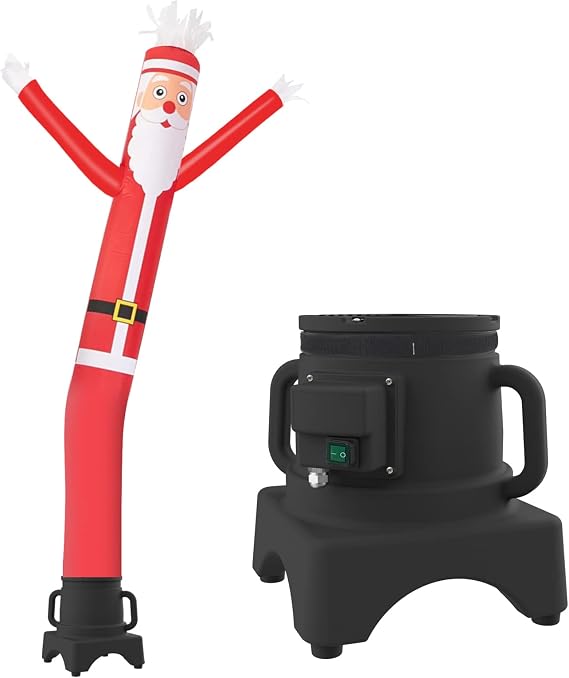 MOUNTO 8FT Inflatable Waving Man Fly Puppet Dancer with Blower (Santa Claus)