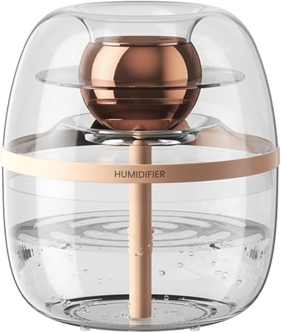 Humidifier for bedroom, Table top humidifiers for bedroom, Cool mist humidifiers for bedroom, Evaporative humidifier, Humidifiers for Bedroom Large Room and Bedroom Small, 3L Capacity (golden)