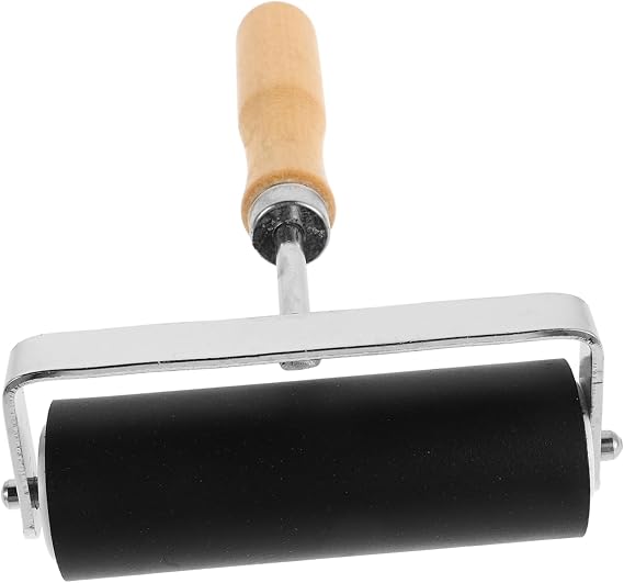 PERSELOSO Ink Roller for Printmaking Precision Printing Ink Roller Wooden Handle Versatile DIY Art Tool Comfortable Grip