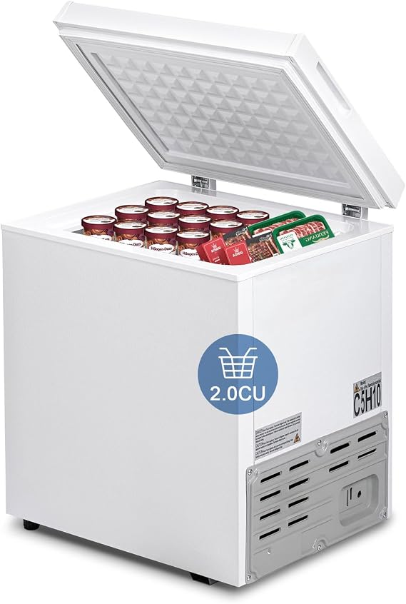 2.0 Cu.Ft Chest Freezer, Deep Freezer with 7 Level Temperature