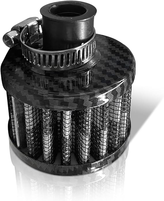 ZIMISI 0.47"/12mm Car Cold Air Intake Filter, Round Tapered Car Valve Cover Breather Filter, High Flow Automotive Filters, Fit for Most Cars, Motorcycles (Carbon)