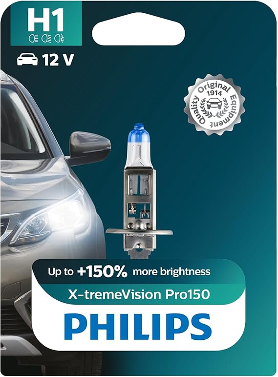 Philips X-tremeVision Pro150 H1 car headlight bulb +150%, single blister