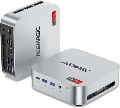 ACEMAGIC Mini PC AMD Ryzen 7 6800H, Mini Gaming PC 16GB DDR5 512GB SSD, Mini Computers Micro Desktop PC Support 4K Triple DisplayWiFi6BT5.2GamingOfficeHome