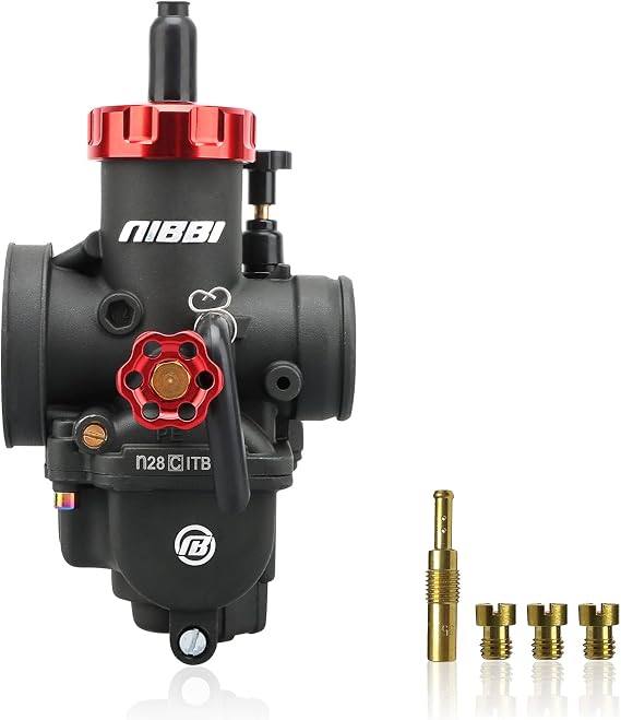 NIBBI Replacement High Performance PE28mm 250cc Carburetor with Carb Jets, Fit 200cc-250cc YAMAHA KAWASAKI SUZUKI Apollo SSR TTR KYMCO SYM TAOTAO ATV Dirt Bike Pit Bike GY6 Motorcycle Scooter Moped.
