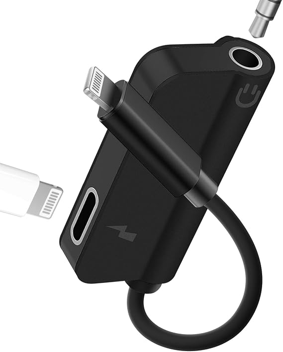 Headphone Adapter Lightning to 3.5mm AUX Audio Jack and Charger Extender Dongle Earphone Headset Splitter Compatible with iPhone 11 12 Mini pro max xs xr x se2 8 7Plus for Ipad Air Cable Converter