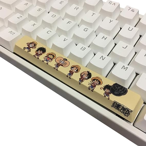 Luffy Anime Spacebar Keycap PBT for Custom Mechanical Keyboard | 5-Side Dye-subbed Space Bar, Cherry Profile 6.25U 6.25X Key Caps, DIY Gaming Keycaps, One Piece
