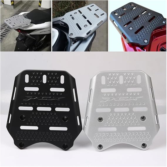 PCX125 PCX150 PCX160 Accessories, Scooter Rear Luggage Cargo Rack Plate Kit for H-onda PCX 125 150 160 Hybrid eHEV Storage Racks Carrier Top Mount Bracket Tailbox Fixer Holder (Silver)