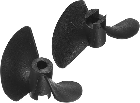 sourcing map 2pcs RC Boat Propeller, 2 Blades Propellers 3.17mm Hole Dia 32mm OD 40mm Pitch CW Clockwise Rotating Drill Propeller for RC Boat, DIY Ship Model, Black