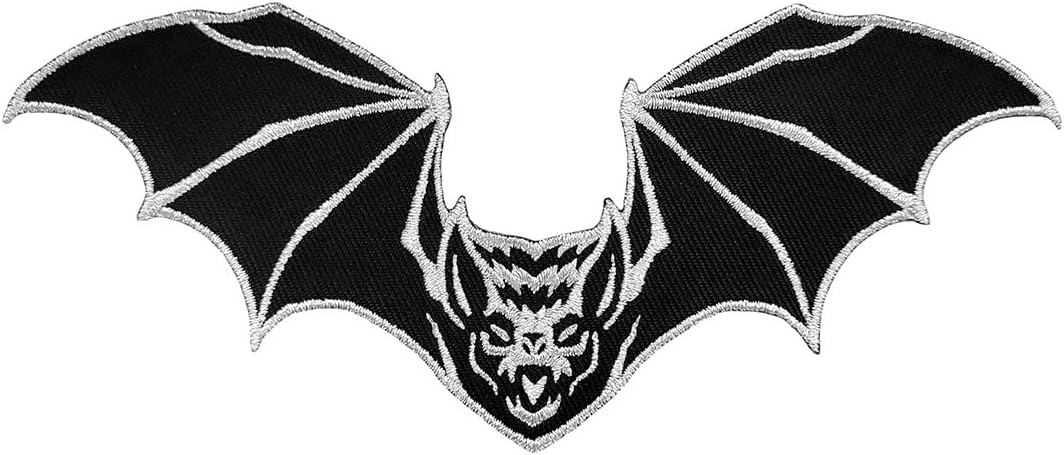 Pinsanity Black Bat Iron-On Embroidered Patch 5 inch