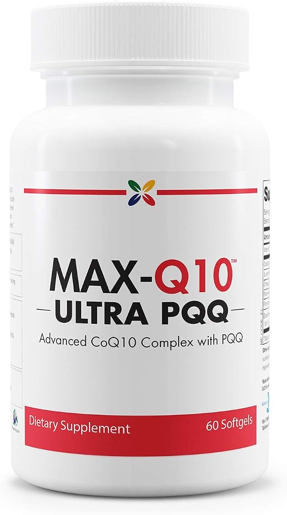 Stop Aging Now - MAX-Q10 ULTRA CoQ10 with BioPQQ - Advanced CoQ10 Complex with PQQ - 60 Softgels