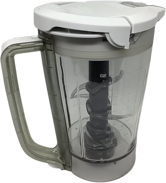 48oz Pitcher Bowl Blade Lid Kit for Ninja BL206 BL207 BL250 700w Extreme Kitchen System Pulse Blender, White