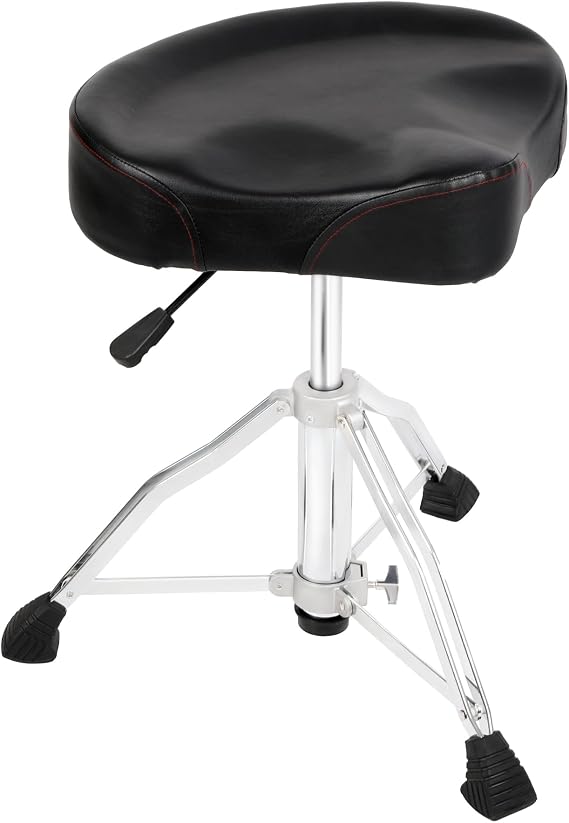 Hydraulic Drum Throne, Adjustable Drum Thrones Seat with Anti-Slip Feet Saddle, Motorcycle Style Drum Chair for Adults Drummers