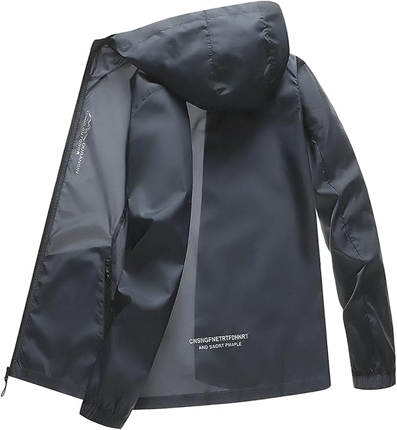Lightweight Outdoor Windbreaker Jacket for Breathable Sun Casual Sport Coat with and Zipper Pockets