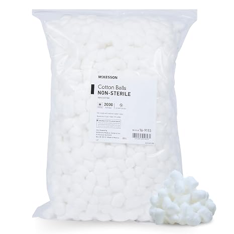 McKesson Cotton Balls Bulk, 100% Pure Cotton Balls for Face, 4000 ct | Nail Polish Remover, Makeup