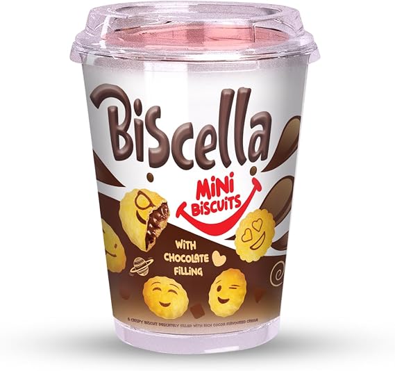 Biscella Mini Chocolate Filled Biscuits, 125g (Pack of 12)