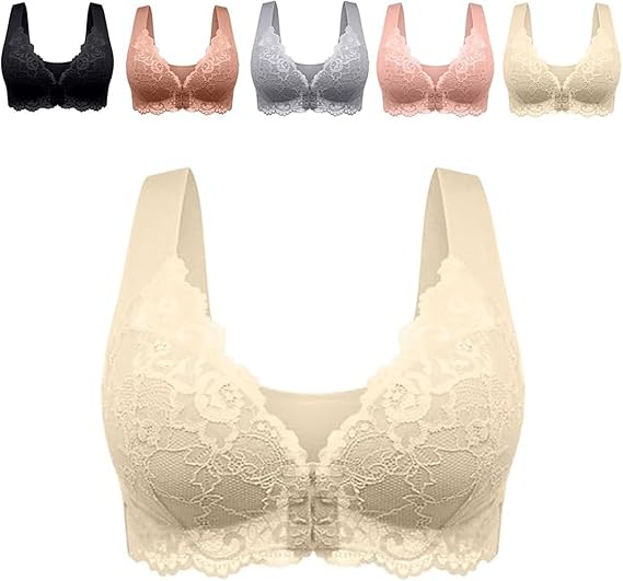 Womens Basic Solid Lace Wireless Push up Bra,Womens Solid Lace Wireless Push up Bra,Front Closure Bras,Plus Size