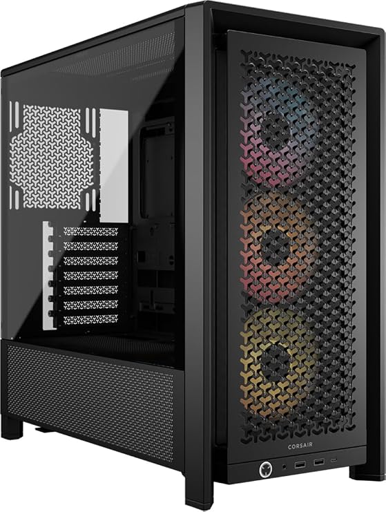 CORSAIR Frame 4000D RS ARGB Modüler Mid-Tower ATX PC Kasası – Yüksek Hava Akışı, 3X Önceden Takılmış RS ARGB Fanlar, InfiniRail™ Fan Montaj Sistemi, ASUS BTF, MSI Project Zero, Gigabyte Project