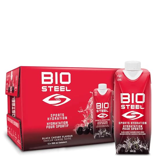 BioSteel Sports Drink, Great Tasting Hydration with 5 Essential Electrolytes, Black Cherry Flavor, 16.7 Fluid Ounces, 12-Pack