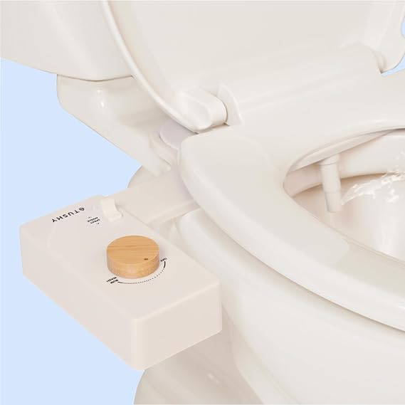 TUSHY Classic 3.0 Bidet Toilet Seat Attachment, Biscuit/Bamboo
