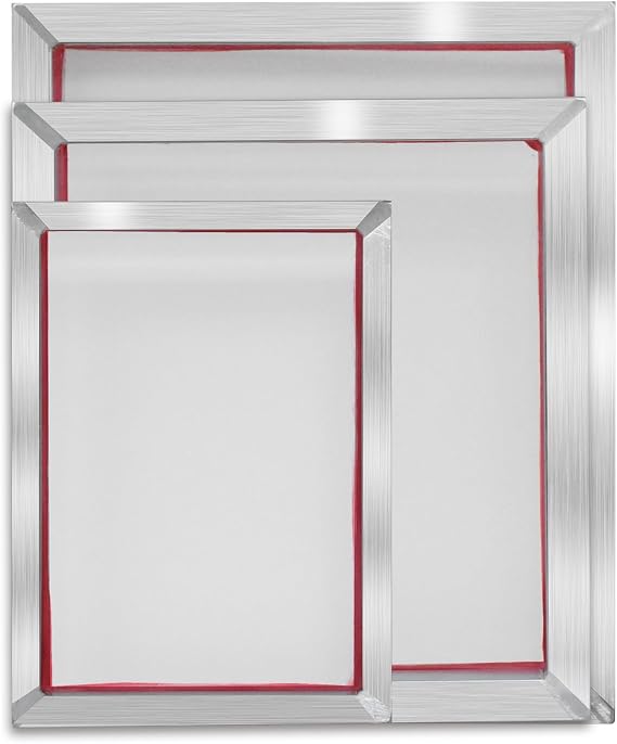 3 pcs Aluminum Silk Screen Printing Frames with 100 White Mesh, Silk Screen Printing Frame for Screen Printing, Silver 10 * 14+18 * 20+20 * 24inch