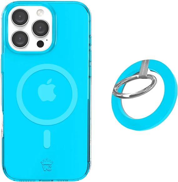 VELVET CAVIAR MagSafe Grip + iPhone 16 Pro Max Case (Bundle - Neon Blue)