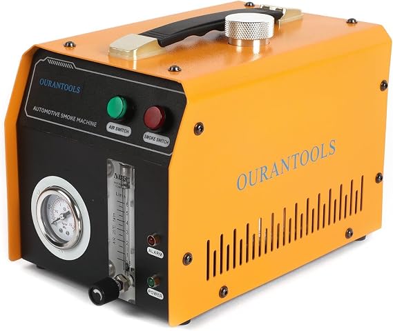 OURANTOOLS Automotive EVAP Machine Leak Smoke Detector, DC12V Fuel Pipe Leak Tester with Flowmeter Display Dual-Modes for All Autos