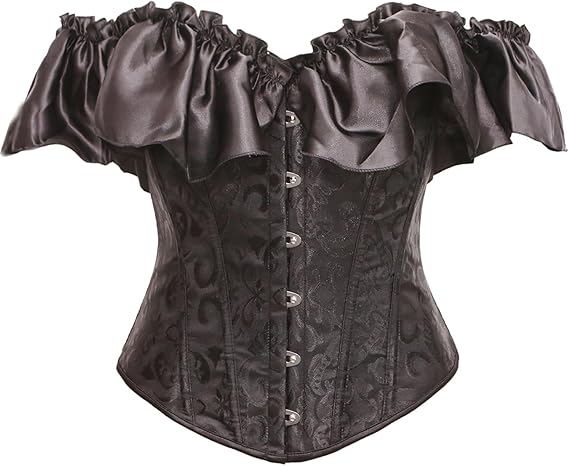 bslingerie Womens Costume Princess Rushed Sleeve Bustier Corset Top