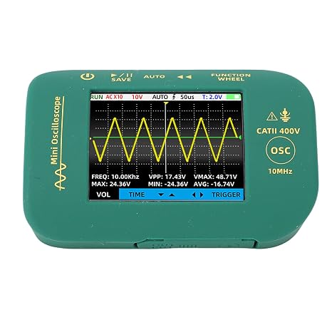 Portable Handheld Digital Oscilloscope, 10MHz Bandwidth, s Sampling, USB Rechargeable, with Probe