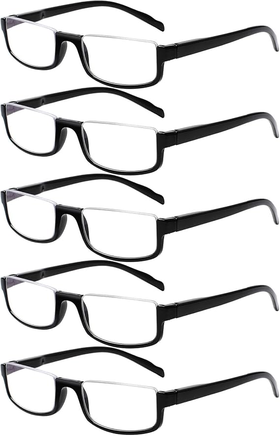 Kerecsen Half Frame Reading Glasses for Men & Women, Lightweight Comfort-Fit Design with Spring Hinges