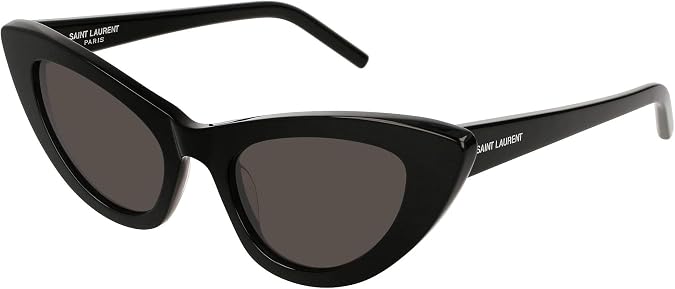 Saint Laurent Women's SL 213 Lily Sunglasses, Black/Solid Grey, One Size