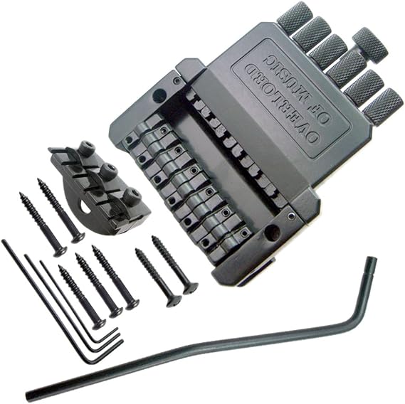 1 Set 6 String Saddle Headless Guitar Bridge Tailpiece for Electric Guitar