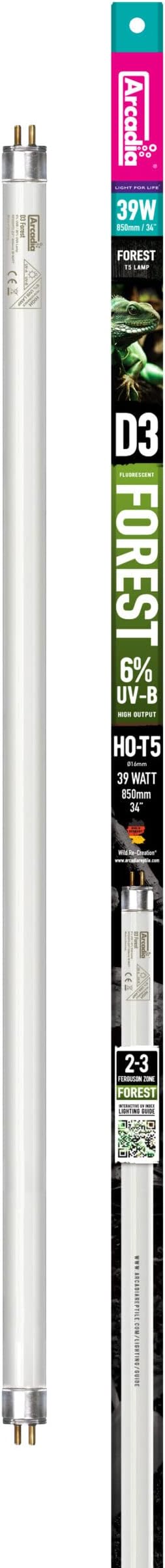 Arcadia FD339T5 T5 D3 Reptile Lamp, 39 Watt, 34-inch