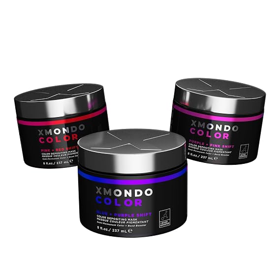 XMONDO Shade Shift Color Depositing Mask Bundle 3 Light-Reactive Semi-Permanent Hair Masks for Blonde to Light Brown Hair Bond Booster + Hydrating Formula 3 Shades, 8 fl. oz. Each