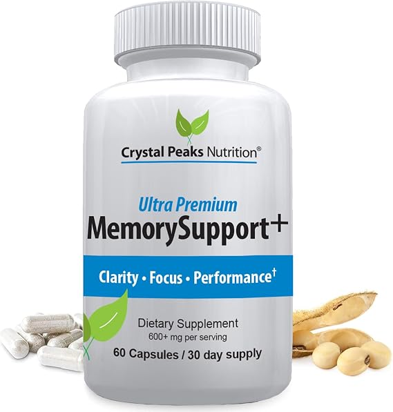 Memory Boost + Brain Support Supplement Nootropic for Focus, Concentration, Memory. Enhanced Energy, Recall and Alertness - 60 Capsules/30-day Supply.