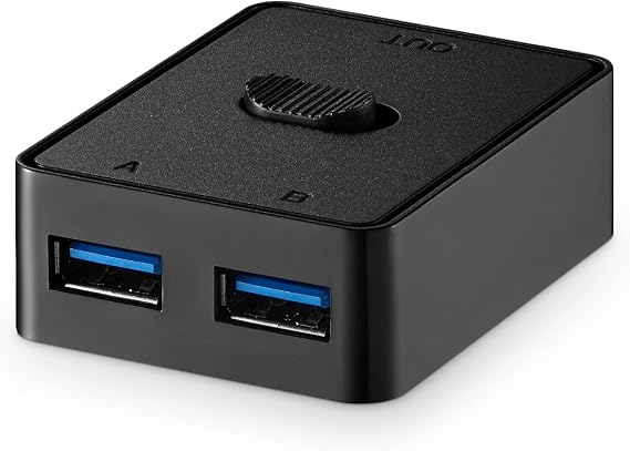 USB 3.0 Switch Selector, Bi-Directional USB Switcher 2 in 1 Out/1 in 2 Out, YuLinca Mini USB Switch for 2 Computers Share Keyboard Mouse Scanner Printer