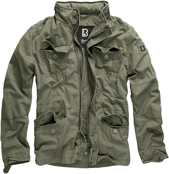 Men's Stylish Weatherproof Active Everyday Outdoor Field Jacket with Stand-up Collar & Concealed Hood