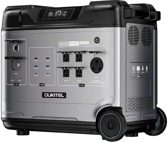 OUKITEL P2001 Plus 2400W Solar Generator with 2x200W Solar Panels, 2048Wh Solar Power Station with 4 AC Outlets(5000W Peak), 1.5H Full Charging, APP Control Battery Backup for Home, Camping & RVs