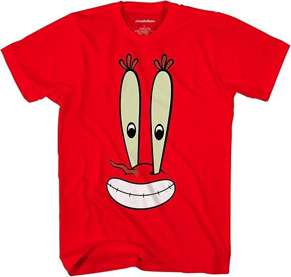 Mens Spongebob Squarepants Classic Shirt - Spongebob, Patrick, Squidward & Mr Krab Big Face T-Shirt