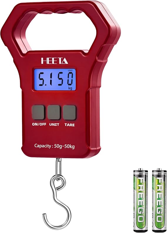 HEETA Fish Scale 110lb/50kg Digital Hanging Fishing Luggage Weight Scale