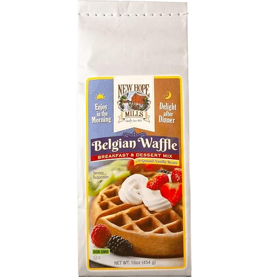 Belgian Waffle Mix by New Hope Mills - Non-GMO: Indulge in Authentic Belgian Flavors! - 16oz