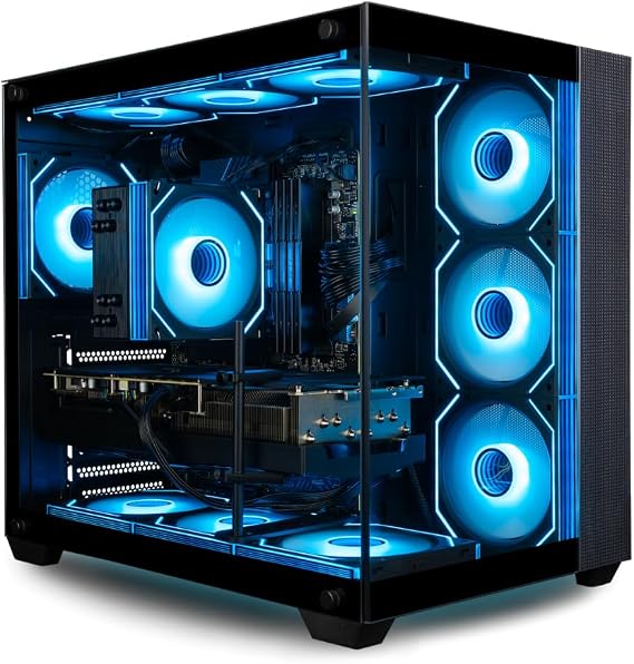 Panorama XL RTX 5090, AMD Ryzen 7 7800X3D, 32GB DDR5 RAM, 2TB NVMe Gen4 SSD, HDMI, RJ45, Windows 11 Pro, RGB Gamer Keyboard+Mouse, WiFi 7 + BT 5.4, HDMI, Prebuilt Gaming Desktop PC