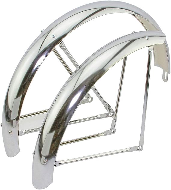Alta Bicycle 24" Classic Wide Balloon Adjustable Fender Set in Chrome