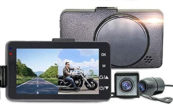 Motorcycle Driving Recorder Waterproof Dual Lens Video HD 1080p Dash Cam Front and Rear Motorbike Camera