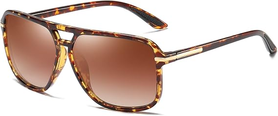 Aviator Polarized Sunglasses Men Oversized Trendy Retro Shades