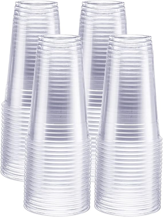 GUSTO 24 oz Clear Plastic Cups [100 Pack] PET Party Cold Cups