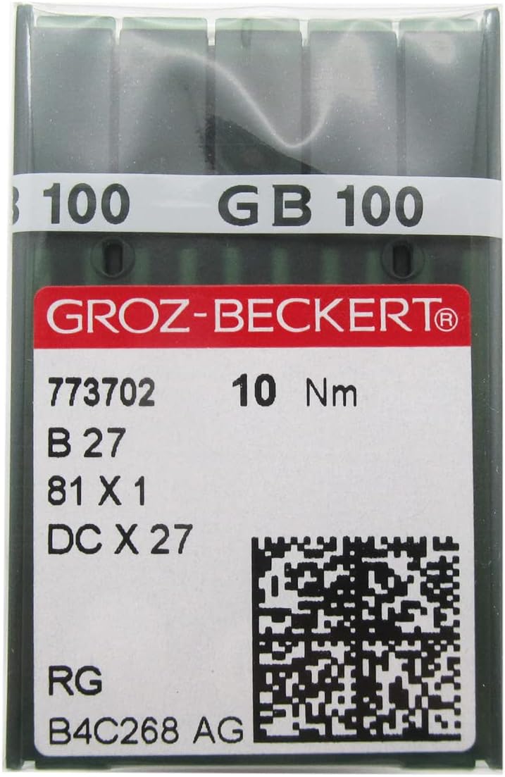 ckpsms GROZ-BECKERT ニードル透明プラスチックボックス入り - Groz Beckert DCX27 DCX1 B27 工業用サージャーオーバーロック縫い針 100個 DCX27 18110