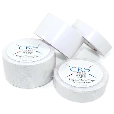 CRS Cross Figure Skate Tape.1.5 White Ice Skate Leather Boot Protection | Beautify Skate Boots with Shiny White Skate Tape Protection. No Need for Polish. Tape Ice Skating Laces to Keep Them Tight